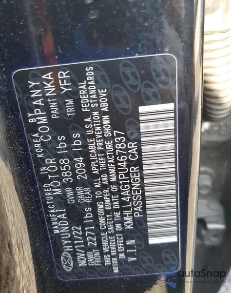 2023 Hyundai Elantra Se z USA, uszkodzony, nr VIN KMHLL4AG1PU467837